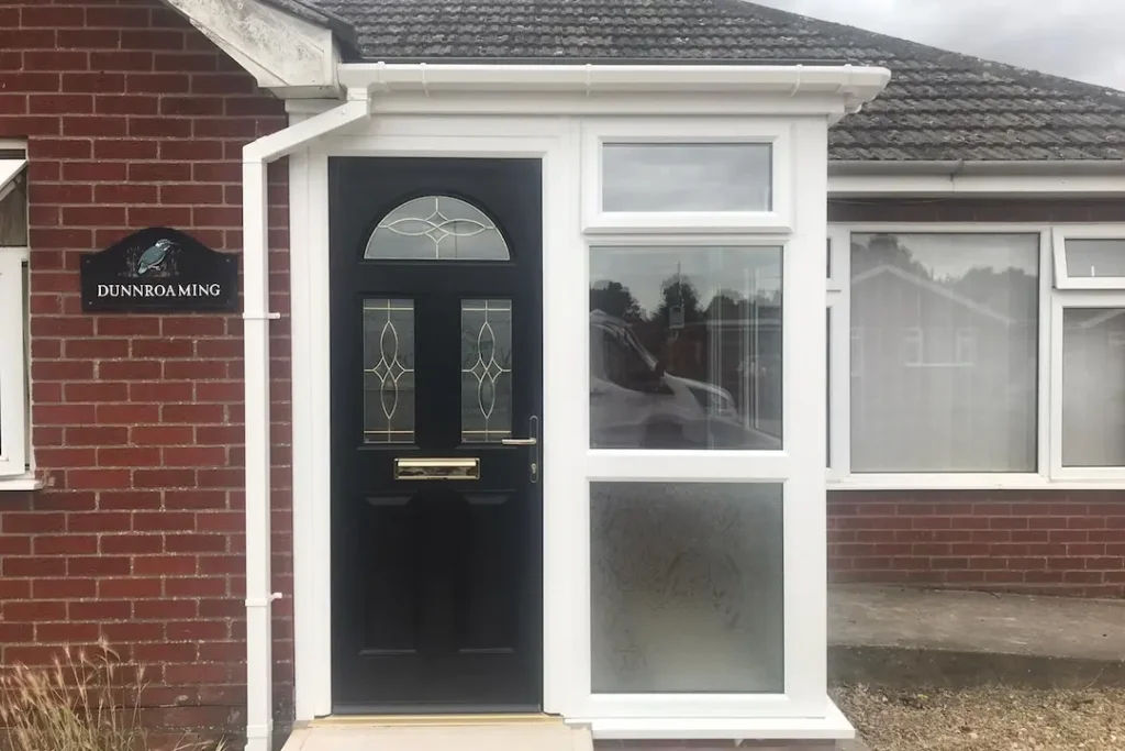 Black Comp Door In Porch